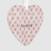 Pink Blush Gold Tufts Christmas オーナメント (正面)