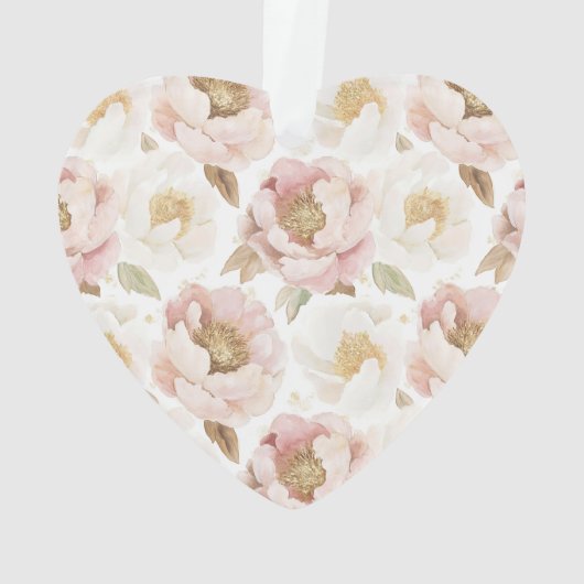 Pink Blush Gold Tufts Christmas オーナメント (裏面)