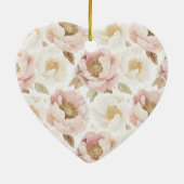 Pink Blush Gold Tufts Christmas セラミックオーナメント (裏面)