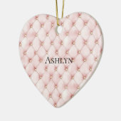 Pink Blush Gold Tufts Christmas セラミックオーナメント (左)
