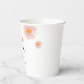 Pink Blush Groovy Daisy Birthday  紙コップ (裏面)