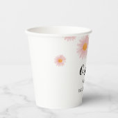 Pink Blush Groovy Daisy Birthday  紙コップ (正面)