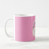 Pink Blush Love Heart Locks コーヒーマグカップ (左)