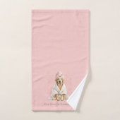 Pink Blush Personalized Dog Groomer Spa Towel バスタオルセット (ハンドタオル)