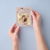 Pink Blush Photo Graduation Party Save the Date チラシ (手)