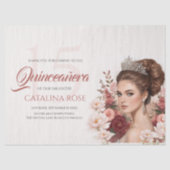 Pink Blush Rose Elegant Quinceañera 薄葉紙 (正面)