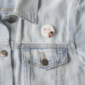 Pink Blush Rose Elegant Quinceañera Button Pin 缶バッジ (インサイチュ)