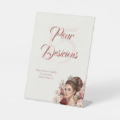 Pink Blush Rose Elegant Quinceañera Drinks Section 台座サイン (正面)