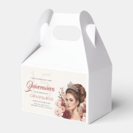 Pink Blush Rose Elegant Quinceañera Favor フェイバーボックス