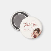 Pink Blush Rose Elegant Quinceañera Magnet マグネット (正面/裏面)