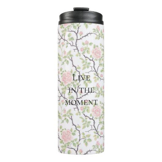 Pink Blush Rose Floral タンブラー (正面)