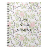 Pink Blush Rose Floral ノートブック (正面)