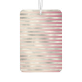 Pink Blush Silver Stripes Monogram カーエアーフレッシュナー (裏面)