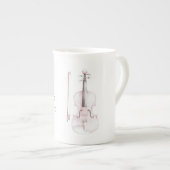 Pink Blush Violin ボーンチャイナマグカップ (正面右)