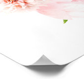 Pink Blush Watercolor Peony Wedding Seating Chart ポスター (角)