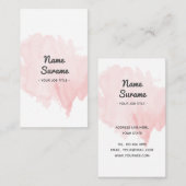 Pink Blush Watercolor VerticalモダンでミニマルなLt 名刺 (正面/裏面)