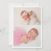 Pink Blush Welcome Baby Photo Announcement Card 招待状 (裏面)