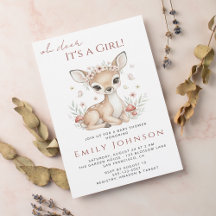 Pink Blush Woodland Deer Girl Baby Shower