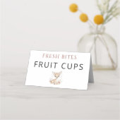 Pink Blush Woodland Deer Girl Baby Shower Fruit プレイスカード (正面)