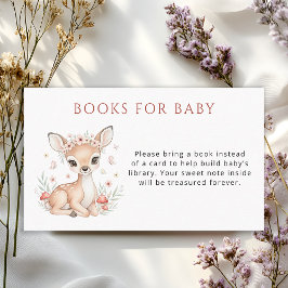 Pink Blush Woodland Deer Girl Books for Baby エンクロージャーカード