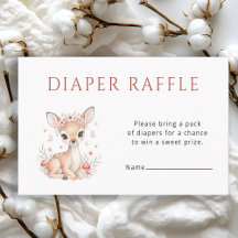 Pink Blush Woodland Deer Girl Diaper Raffle