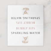 Pink Blush Woodland Deer Girl Sparkling Water プレイスカード (外部開封)