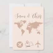 Pink Boarding Pass Wedding Invitation Map シーズンカード (裏面)