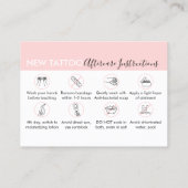 Pink Body Aftercare Instructions Tattoo Thank you 名刺 (裏面)