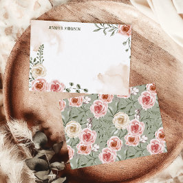 Pink Bohemian Rustic Personalized Stationery ノートカード