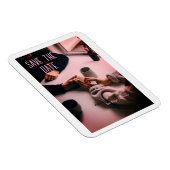 pink boho日付を保存QRウェブサイト名photを追加 マグネット (右側)