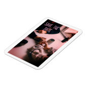 pink boho日付を保存QRウェブサイト名photを追加 マグネット (左側)