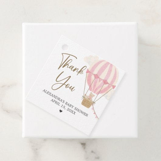 Pink Boho Bear Baby Shower  フェイバータグ (インサイチュ)