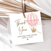 Pink Boho Bear Baby Shower  フェイバータグ