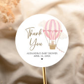 Pink Boho Bear Baby Shower  ラウンドシール