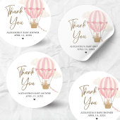 Pink Boho Bear Baby Shower  ラウンドシール