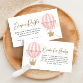 Pink Boho Bear Baby Shower Books for Baby エンクロージャーカード