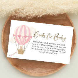 Pink Boho Bear Baby Shower Books for Baby エンクロージャーカード
