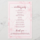 Pink Boho Chic Peonies Budget Wedding Program (裏面)