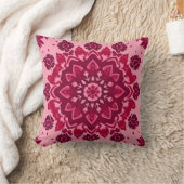 Pink Boho Chic Throw Pillow クッション (ブランケット)