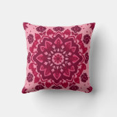 Pink Boho Chic Throw Pillow クッション (裏面)
