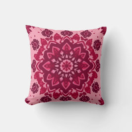 Pink Boho Chic Throw Pillow クッション