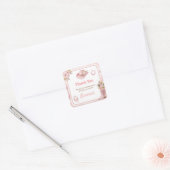 Pink Boho First Rodeo 1st Birthday スクエアシール (封筒)