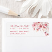  Pink Boho Floral White |  Wedding ラベル (インサイチュ)