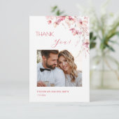Pink Boho  Flowers Thank You Card サンキューカード (スタンド正面)