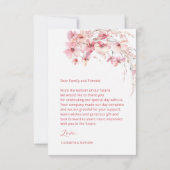 Pink Boho  Flowers Thank You Card サンキューカード (裏面)