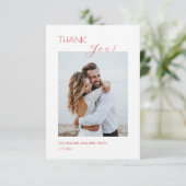 Pink Boho  Flowers Thank You Card サンキューカード (スタンド正面)