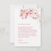 Pink Boho  Flowers Thank You Card サンキューカード (裏面)