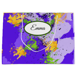 Pink Boho minimalist Ephemera ラージペーパーバッグ