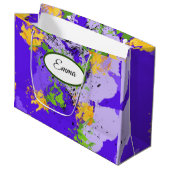 Pink Boho minimalist Ephemera ラージペーパーバッグ (正面アングル)