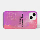 Pink Boho minimalist Ephemera iPhoneケース (裏面横)